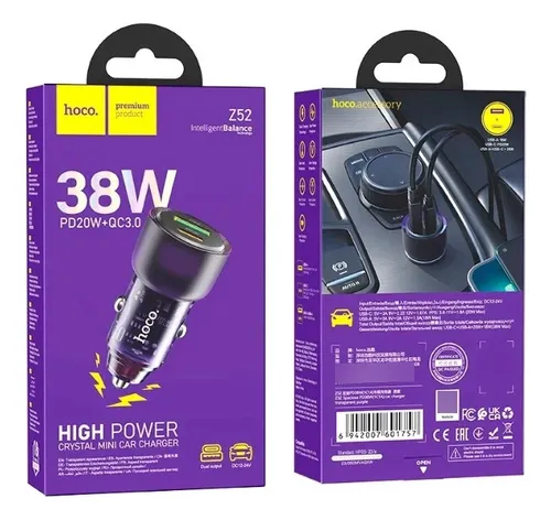 Cargador Auto Hoco Z52